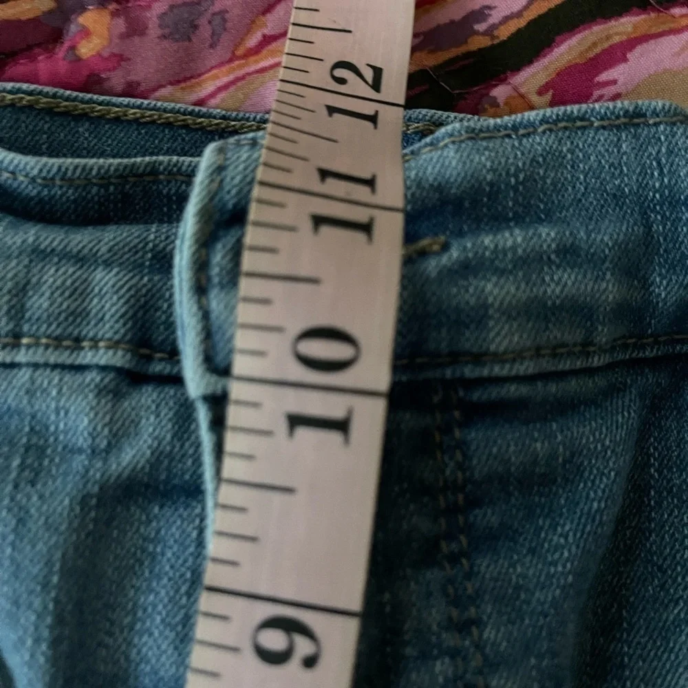 Upcycled Reworked Patchwork Denim Shorts Size 12 - Picture 13 of 14